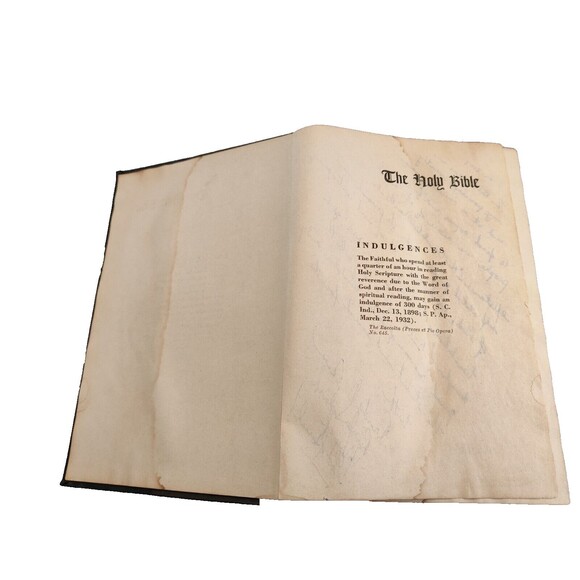 VINTAGE-THE HOLY BIBLE - Pope Leo XIII 1941 Scripture Douay Bible House - Picture 8 of 16